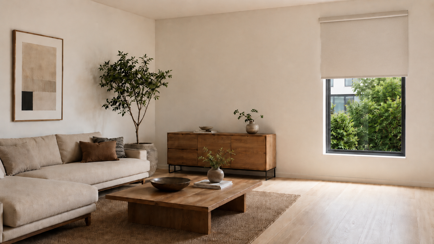 Cortina Roller en ambiente interior